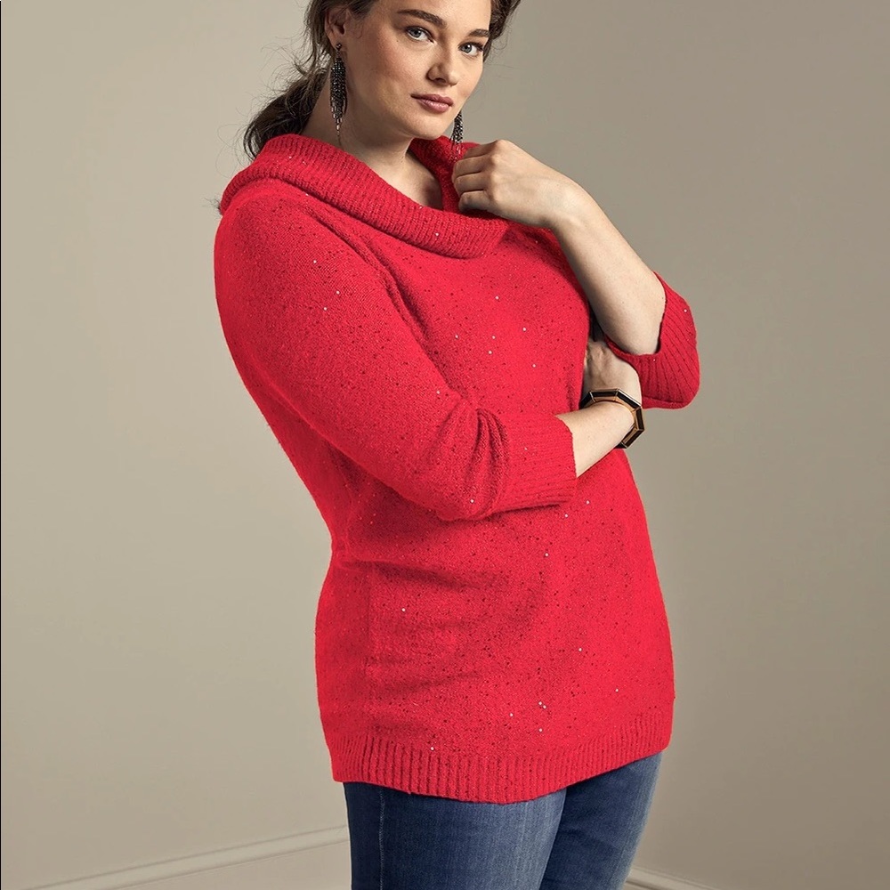 Red sparkly sweater